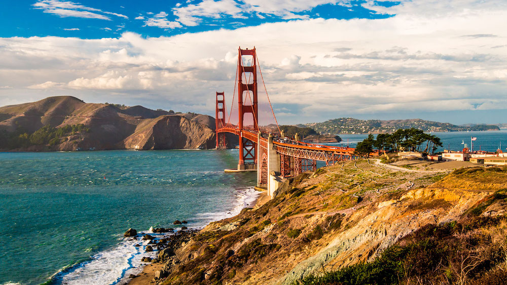 California Gold Gate Bridge