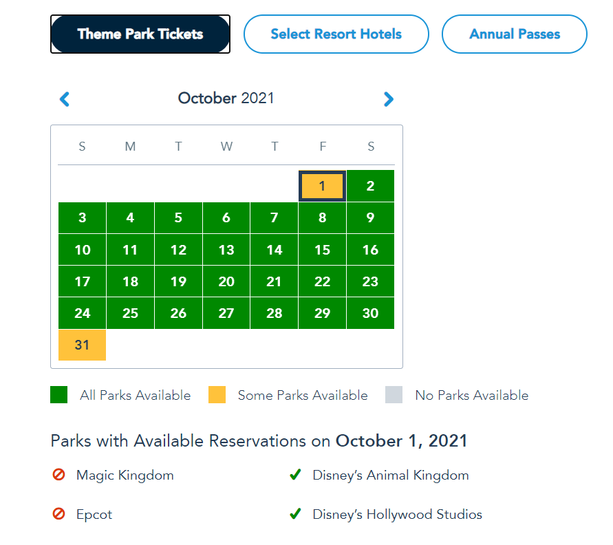 Availabilty Going Quick Disney Reservations