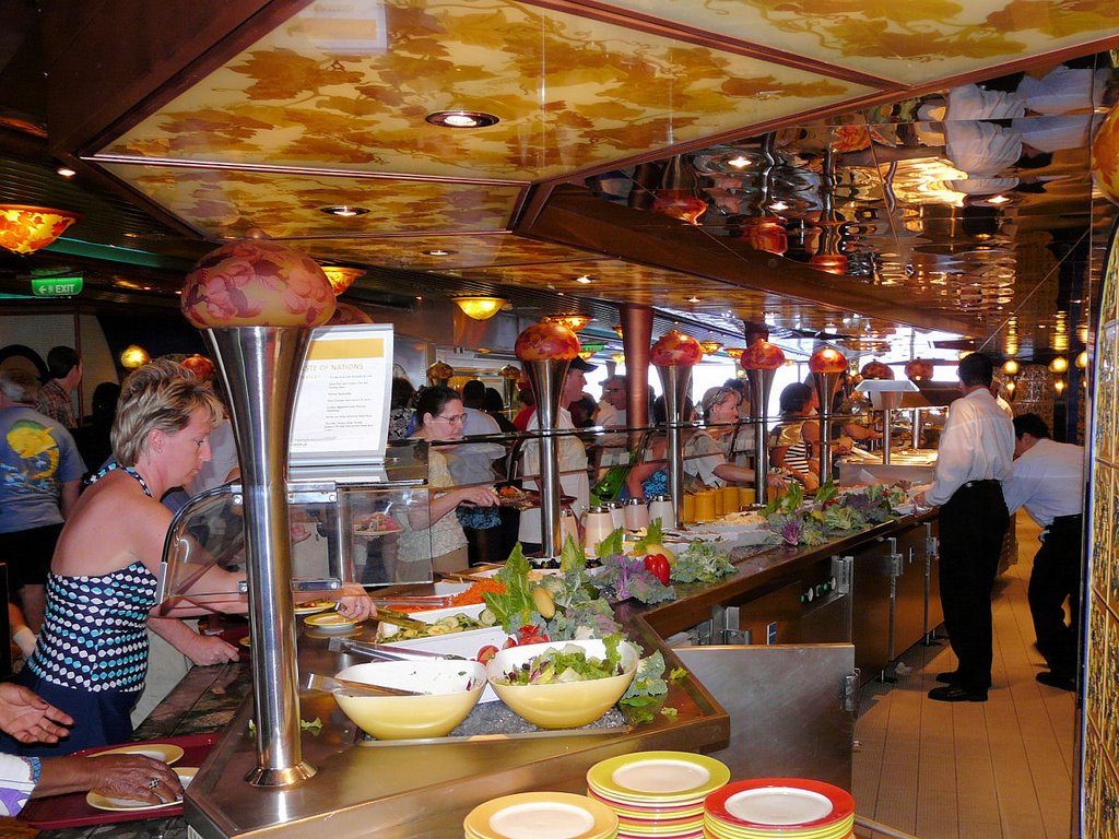 Carnival Ship Buffet Line