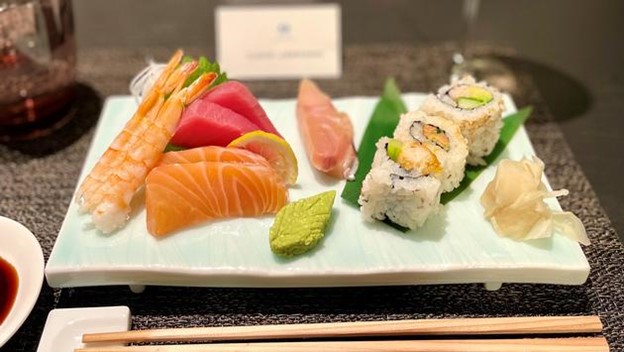 Sushi from Umi Umi onboard Crystal Endeavor