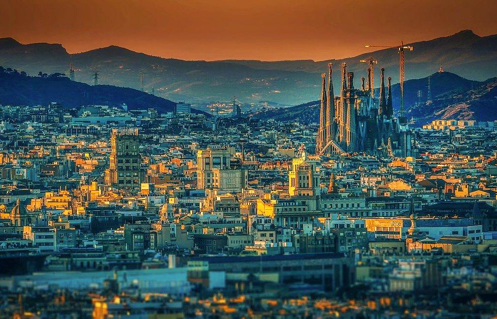 Skyline of Barcelona, Spain 