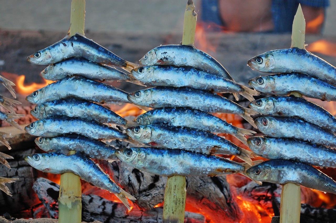 Sardines on the beach in Málaga 