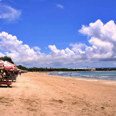 Beach on a family vacation in Bali