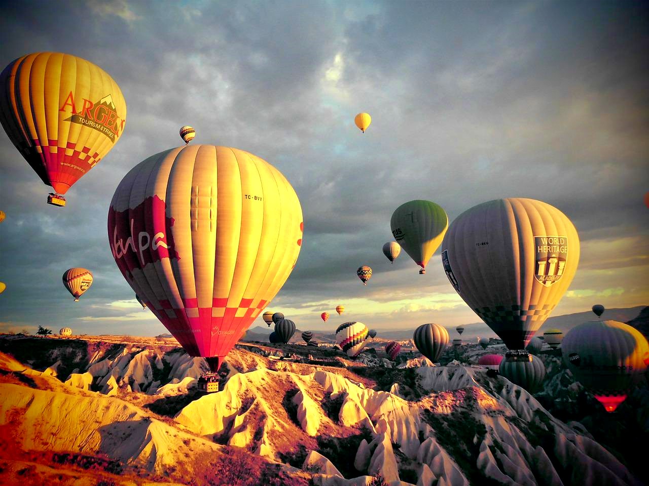 Hot air balloon over Cappadocia, Turkey