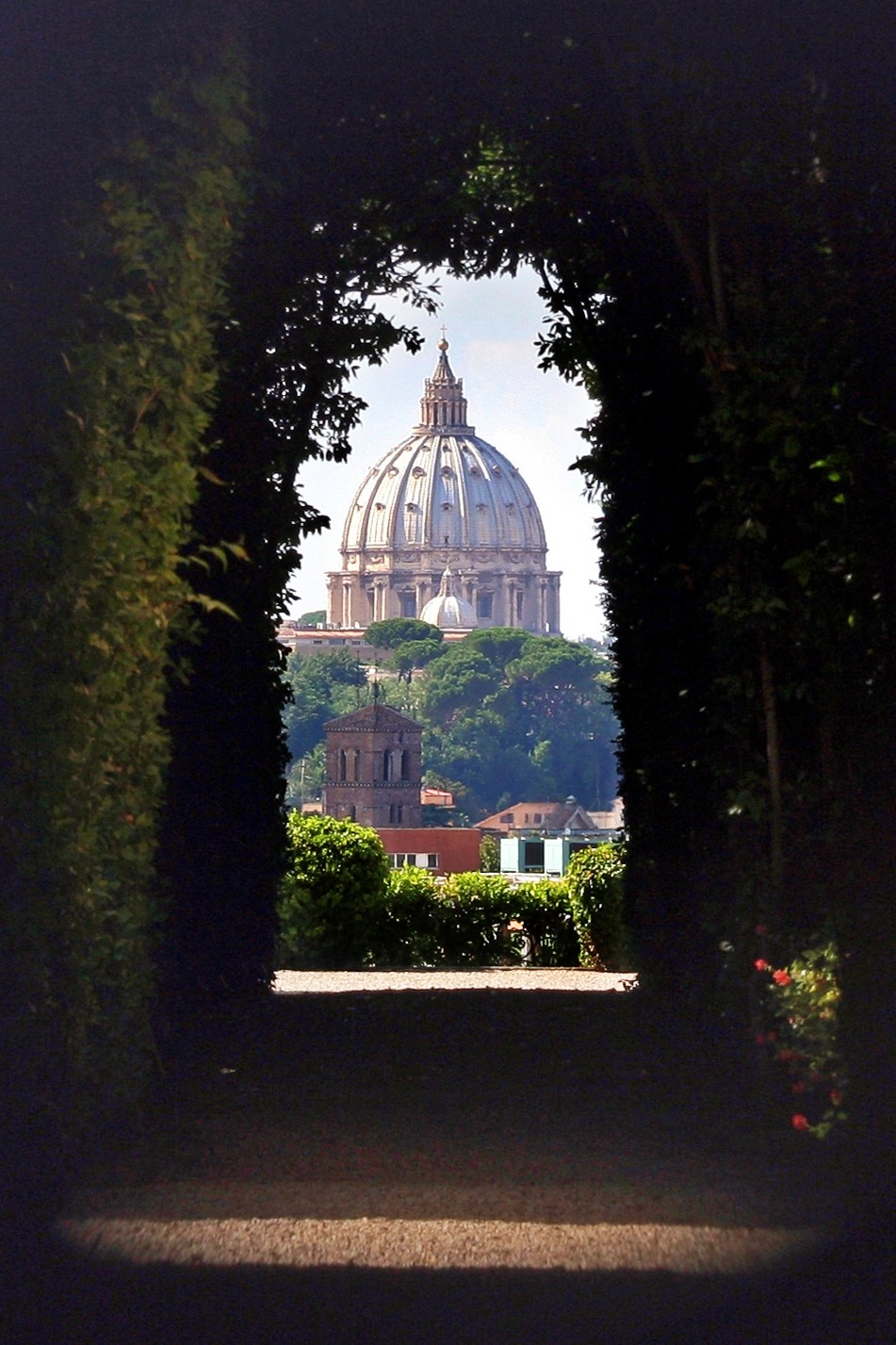 Keyhole view of St. Peter's