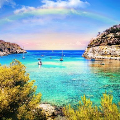 Beautiful cove in Rhodes, Greece