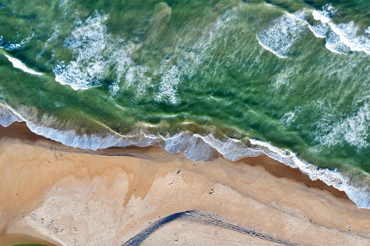 Aerial view of a beach